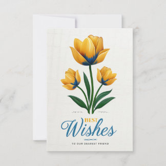Elegant Tulip Design Card with Best Wishes 