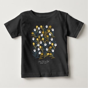 Elegant Tulip Floral Pattern Baby T-Shirt