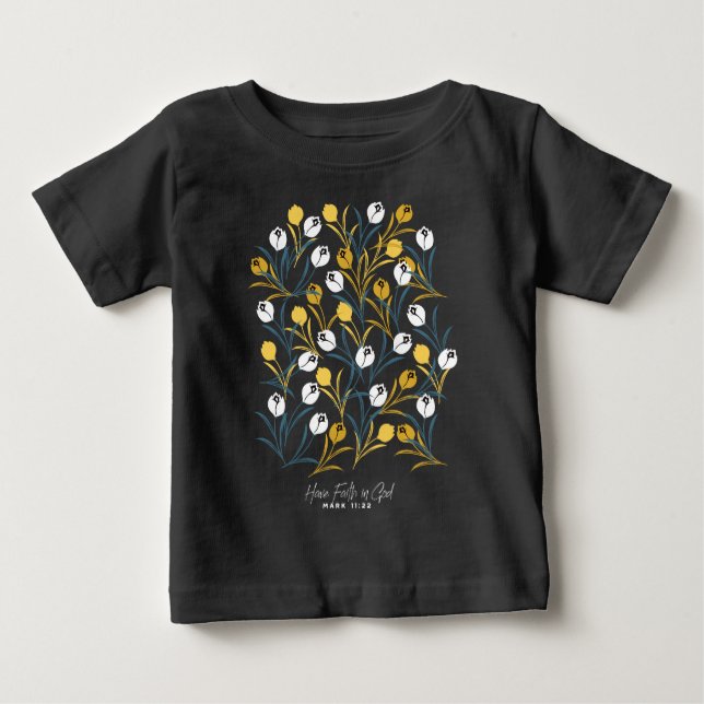 Elegant Tulip Floral Pattern  Baby T-Shirt (Front)