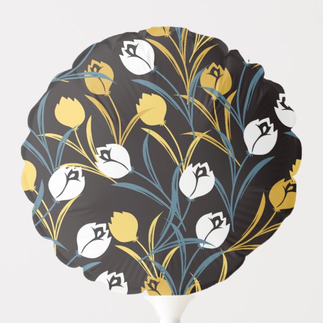 Elegant Tulip Floral Pattern  Balloon (Front)
