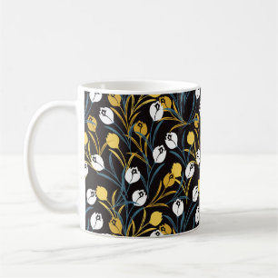 Elegant Tulip Floral Pattern Coffee Mug