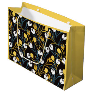 Elegant Tulip Floral Pattern  Large Gift Bag