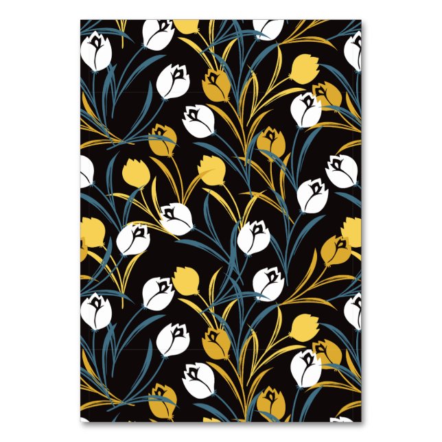 Elegant Tulip Floral Pattern  Table Number (Front)