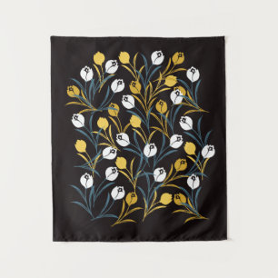 Elegant Tulip Floral Pattern Tapestry