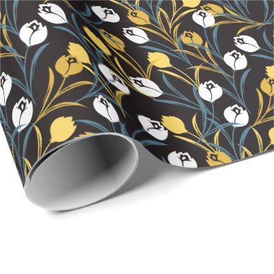 Elegant Tulip Floral Pattern  Wrapping Paper