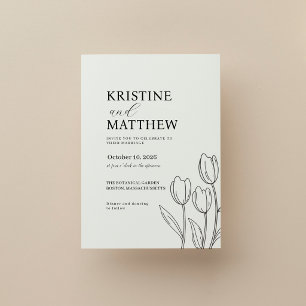 Elegant Tulip Floral Spring Wedding Invitation