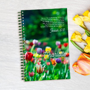 Elegant Tulip Flower Garden Personalized Notebook