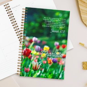 Elegant Tulip Flower Garden Personalized Planner
