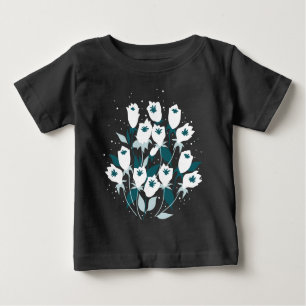 Elegant Tulip Flower Pattern Botanical Art Design Baby T-Shirt