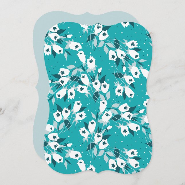 Elegant Tulip Flower Pattern Botanical Art Design Invitation (Front/Back)