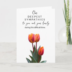 Elegant Tulip Sympathy Card With Deepest Sympath