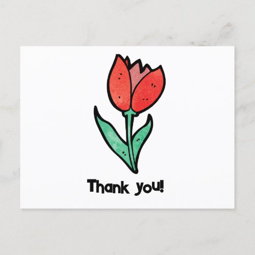 Elegant Tulip Thank You for Teachers Postcard