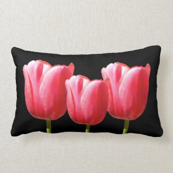 Elegant Tulip Trio Painting Lumbar Pillow by PattiJAdkins at Zazzle