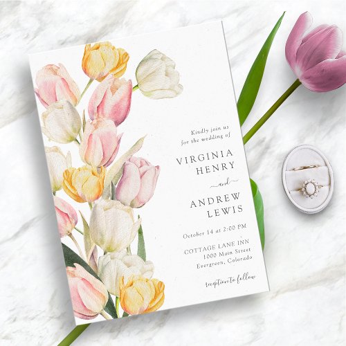 Elegant Tulip Wedding Invitation