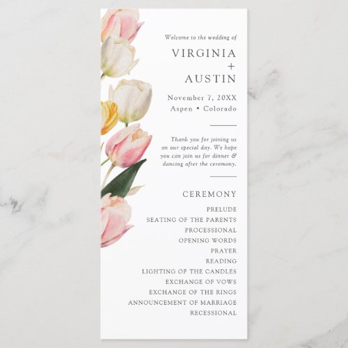 Elegant Tulip Wedding Programs