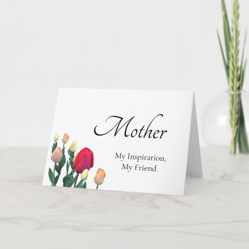 Elegant Tulips Floral Mothers Day Greeting Card