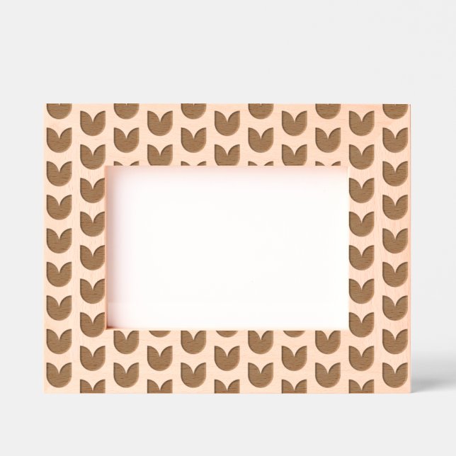 Elegant Tulips Floral Pattern Engraved Frames (Front)