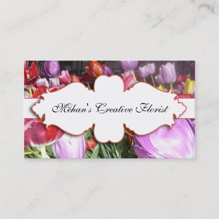 Elegant Tulips Floral Photography Bisness Card