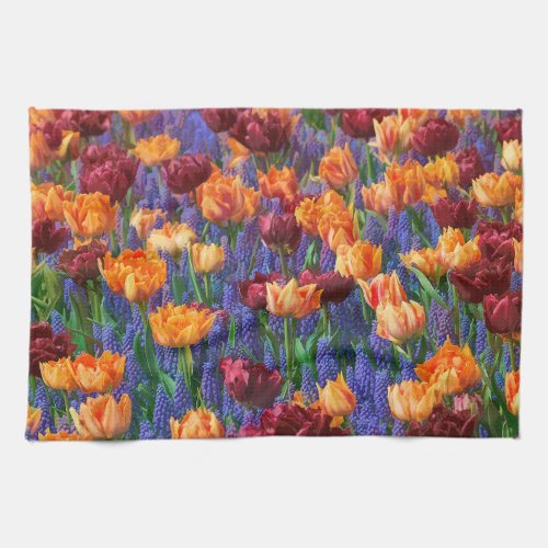 Elegant Tulips Floral Victorian Acrylic Artwork  Kitchen Towel