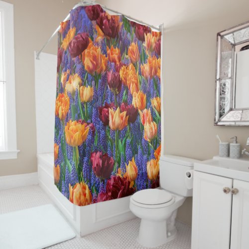 Elegant Tulips Floral Victorian Acrylic Artwork  Shower Curtain