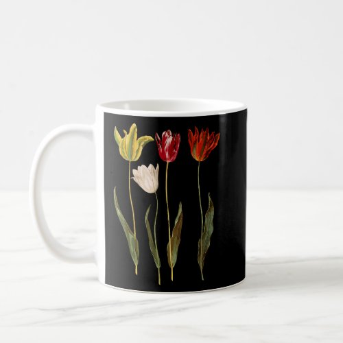 Elegant Tulips Flower Antique Plants Botanical Vin Coffee Mug