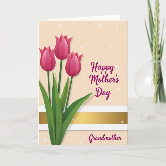 Elegant Tulips Mothers Day Card (Front)
