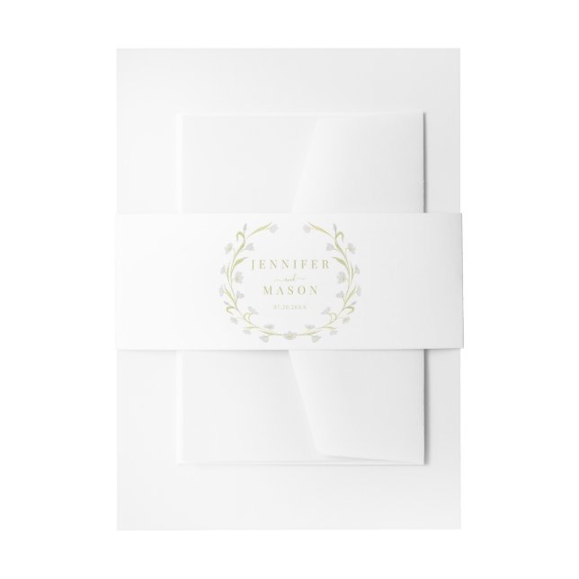 Elegant Tulips Wreath Floral Wedding Invitation Invitation Belly Band (Front Example)
