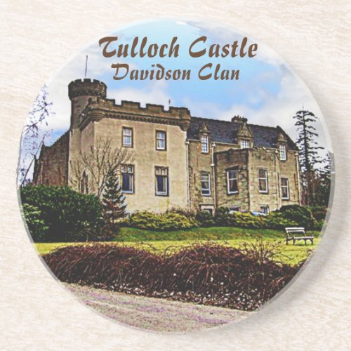 Elegant Tulloch Castle  Scottish Davidson Clan Coaster