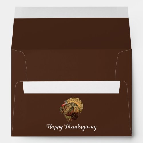 Elegant Turkey Happy Thanksgiving Return Address Envelope