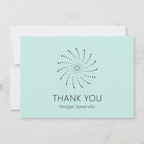 Elegant Turquoise Abstract Flower Modern Thank You Card
