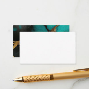 Elegant Turquoise and Gold Agate Wedding Enclosure Card