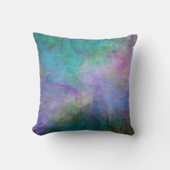 Elegant Turquoise And Purple Watercolor Abstract  Throw Pillow by annpowellart at Zazzle