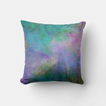 Elegant Turquoise And Purple  Watercolor Design Throw Pillow by annpowellart at Zazzle