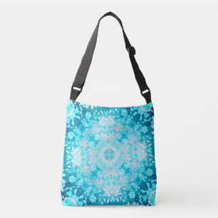 Elegant Turquoise Aqua Blue Crystal Stone Crossbody Bag