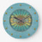 Elegant Turquoise Art Deco Wall Clock