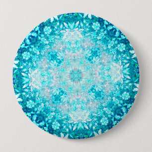 Elegant Turquoise Blue Aqua Stone Pattern Button