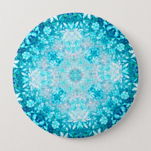 Elegant Turquoise Blue Aqua Stone Pattern Button