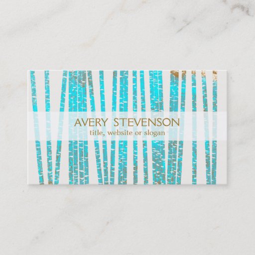 Customizable Elegant Turquoise Blue Bamboo Nature Health Spa Business Cards