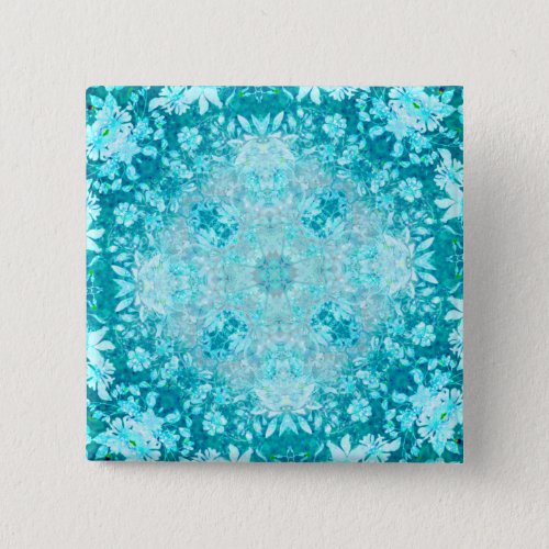 Elegant Turquoise Blue Crystal  Button