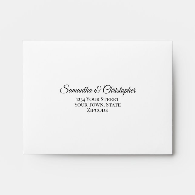 Elegant Turquoise Blue Rose Inside Wedding RSVP Envelope (Front)