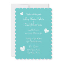 Elegant turquoise blue wedding invitation template