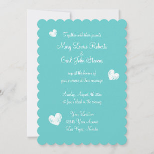 Elegant turquoise blue wedding invitation template