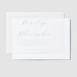 Elegant Turquoise Calligraphy Vellum Invitations