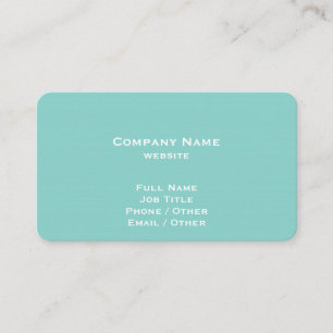 Elegant Turquoise Colored Business Card