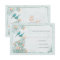 Elegant Turquoise Coral Birds Damask Wedding RSVP