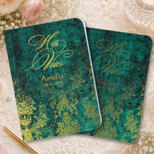 Elegant turquoise floral damask foil wedding