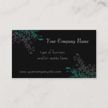 Elegant Turquoise Floral Embellished Business Card by capturedbyKC at Zazzle