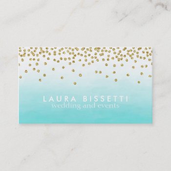 Elegant Turquoise Glitter Custom Business Card. Business Card by laurapapers at Zazzle