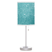 Elegant turquoise glitter lamp shade (Left)