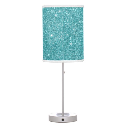 Elegant turquoise glitter lamp shade (Back)